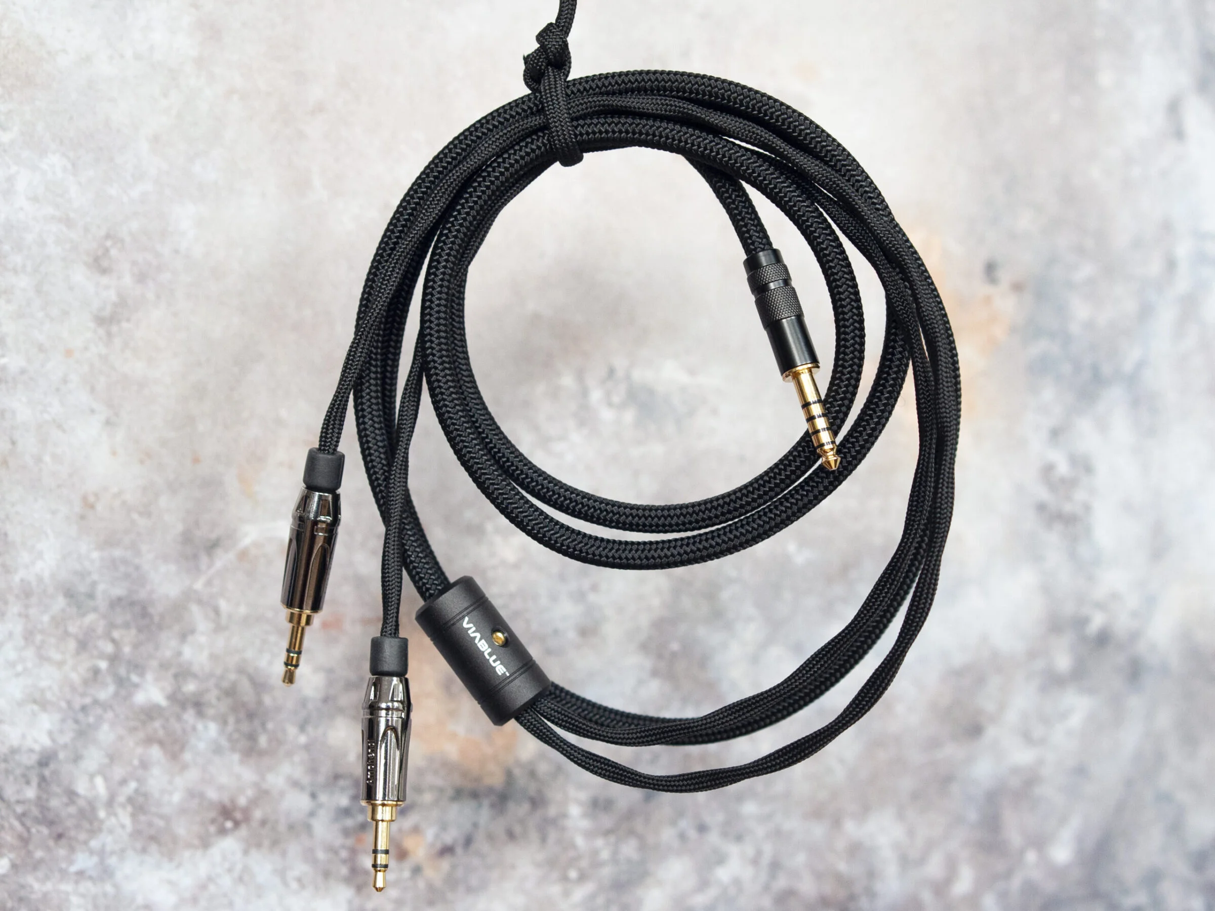 Dual 3.5mm TRS headphone cable for HiFiMAN, Focal and Denon headphones with braided sleeving