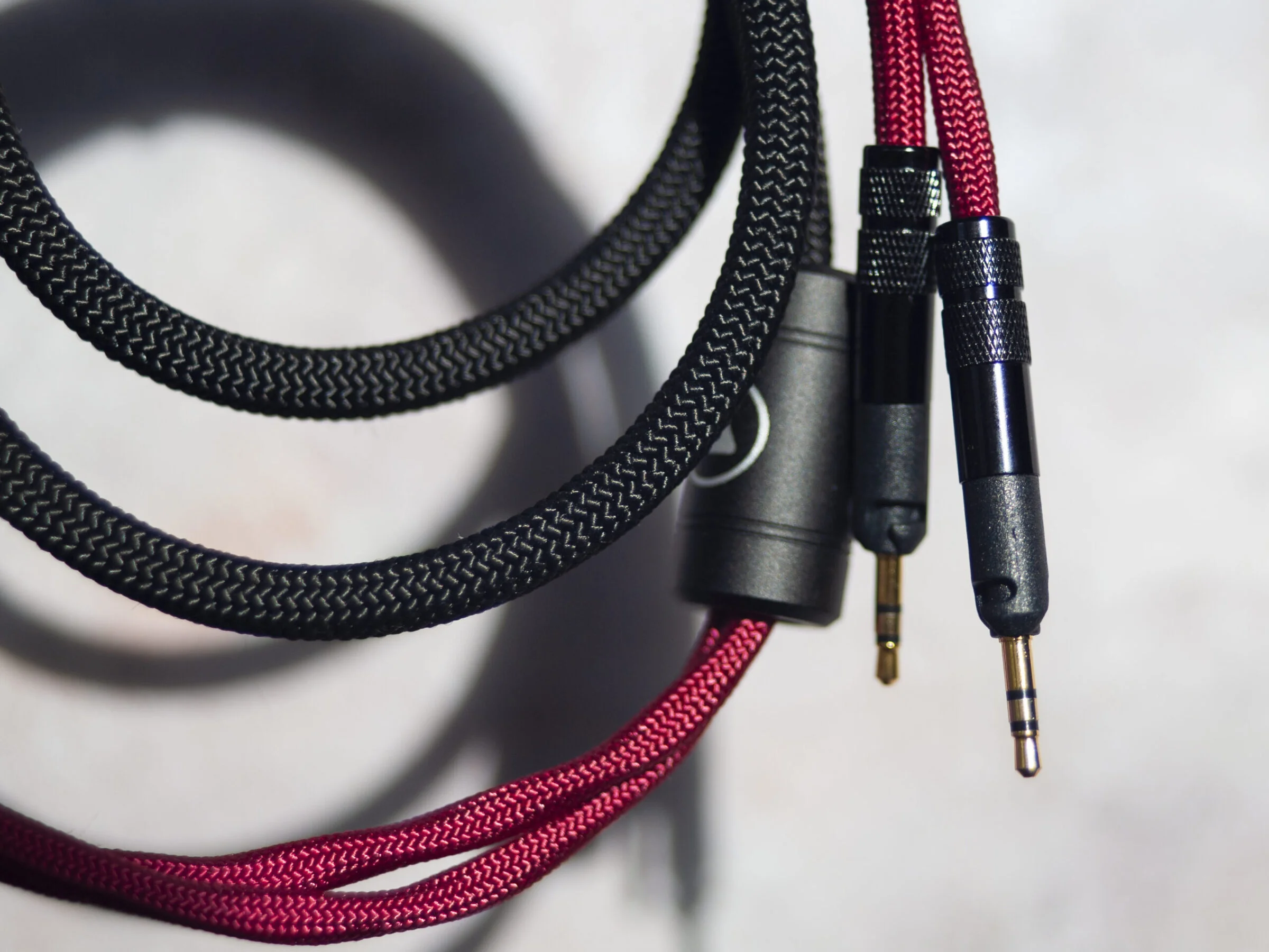 Custom replacement cable for Audio Technica ATH-R70X headphones, hand-braided