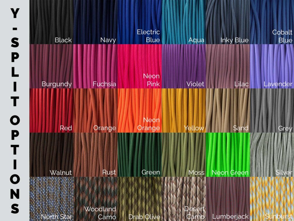 The full range of colours offered for all cxnnected Y-Splits. Sleeves are made of high quality nylon, which is easy to clean and soft.