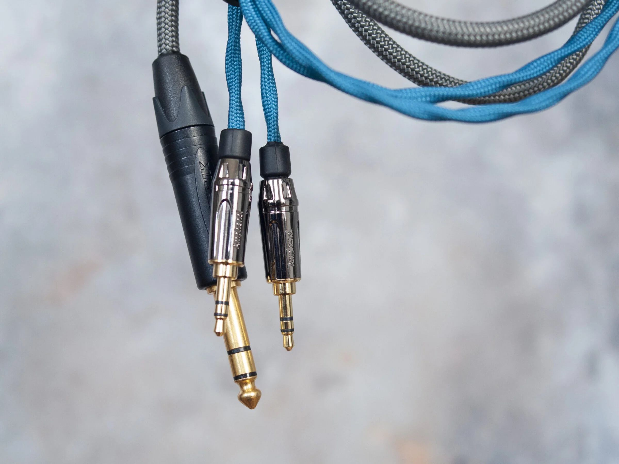 Dual 3.5mm TRS headphone cable for HiFiMAN, Focal and Denon headphones with braided sleeving