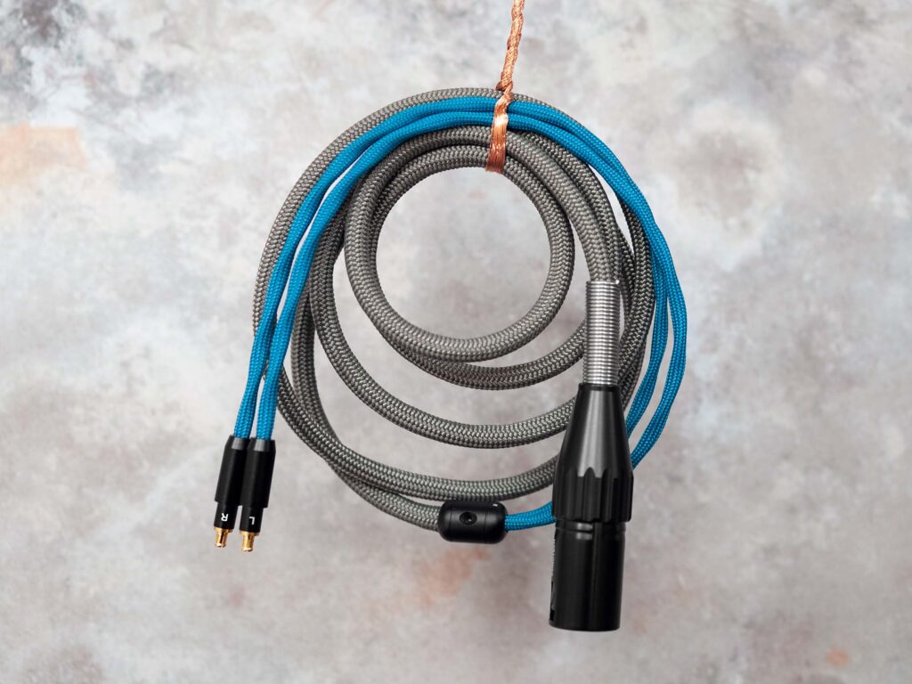 Dual A2DC connector headphone cable. Suitable for Audio Technica headphones that use dual A2DC connectors. Hand-braided, made in the UK.