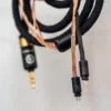 IEM Cable Close UP Custom in-ear monitor cable with braided sleeving and choice of MMCX or 2-pin connectors
